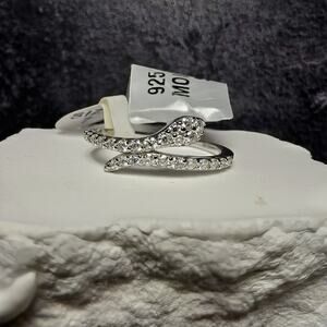 1.00 CTW Moissanite Snake Bypass Ring in 925 Sterling Silver - Size 7